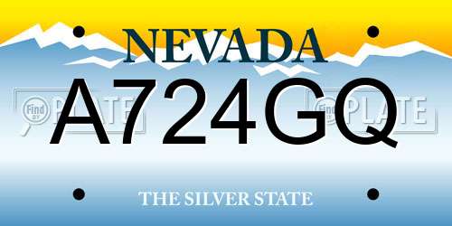 A724GQ Nevada License Plate