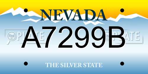 A7299B Nevada License Plate