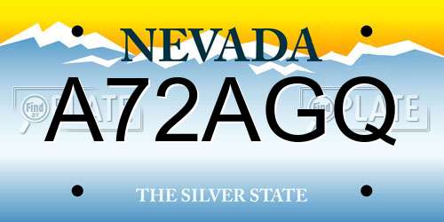 A72AGQ Nevada License Plate