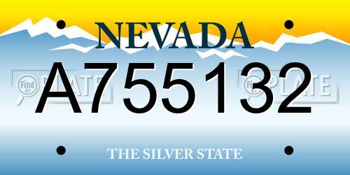 A755132 Nevada License Plate