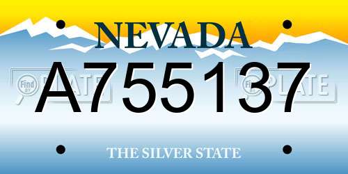 A755137 Nevada License Plate