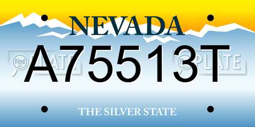 A75513T Nevada License Plate