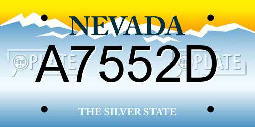 A7552D Nevada License Plate