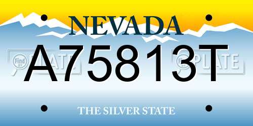 A75813T Nevada License Plate