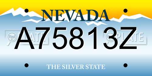 A75813Z Nevada License Plate