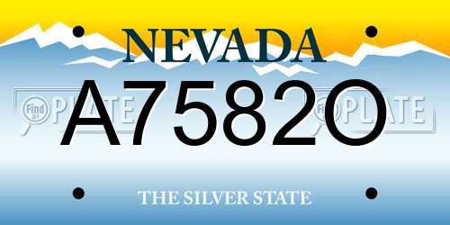 A7582O Nevada License Plate
