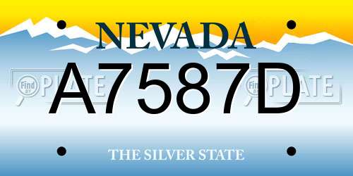 A7587D Nevada License Plate
