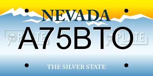A75BTO Nevada License Plate