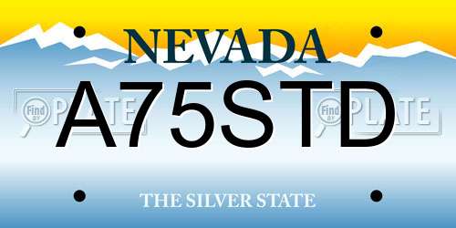 A75STD Nevada License Plate