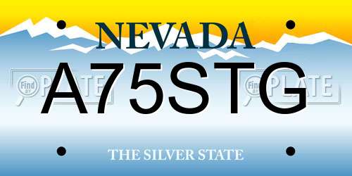 A75STG Nevada License Plate