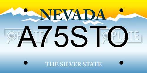 A75STO Nevada License Plate