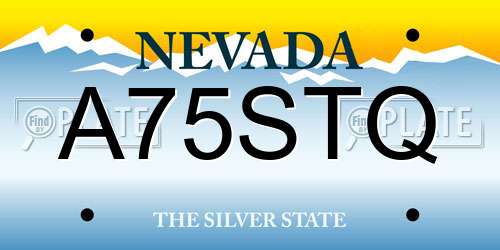 A75STQ Nevada License Plate