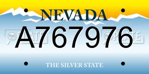 A767976 Nevada License Plate