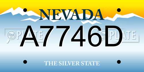 A7746D Nevada License Plate