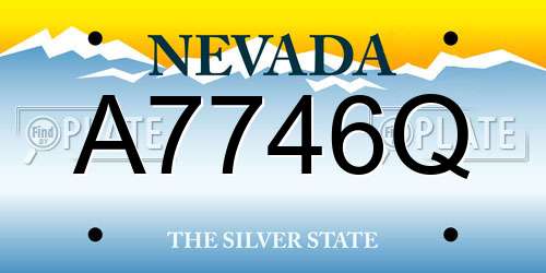A7746Q Nevada License Plate
