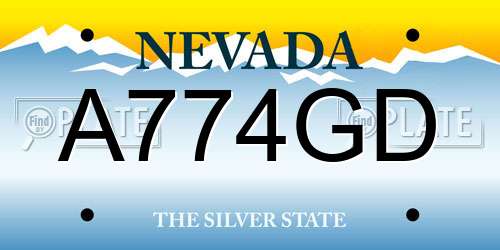 A774GD Nevada License Plate