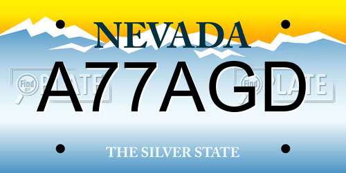 A77AGD Nevada License Plate