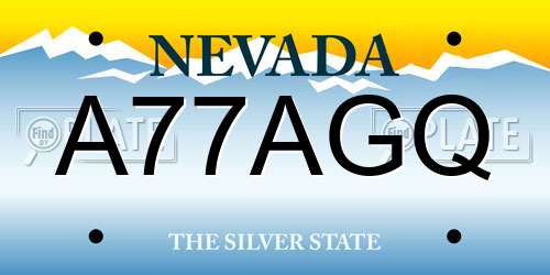 A77AGQ Nevada License Plate