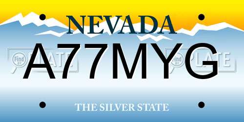 A77MYG Nevada License Plate
