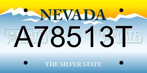 A78513T Nevada License Plate