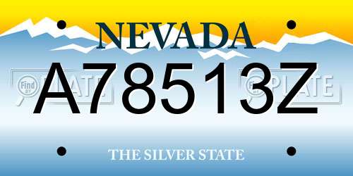 A78513Z Nevada License Plate