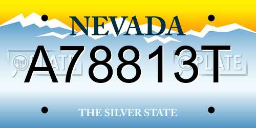 A78813T Nevada License Plate