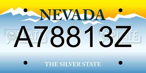A78813Z Nevada License Plate