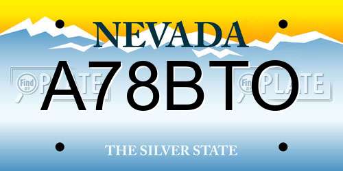 A78BTO Nevada License Plate
