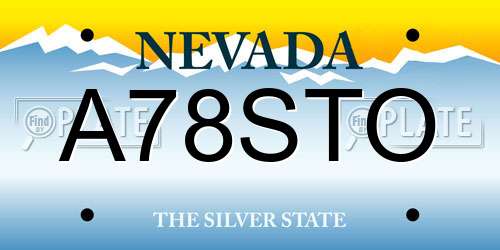 A78STO Nevada License Plate