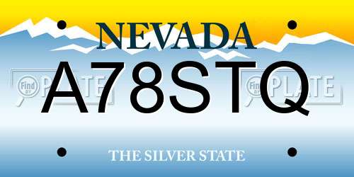 A78STQ Nevada License Plate