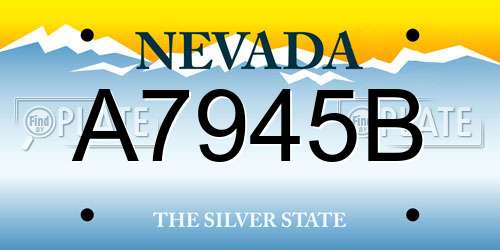A7945B Nevada License Plate