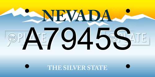 A7945S Nevada License Plate