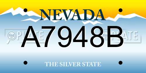 A7948B Nevada License Plate