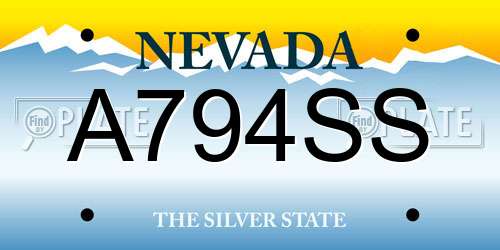 A794SS Nevada License Plate