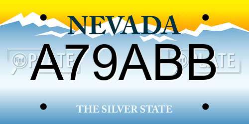 A79ABB Nevada License Plate