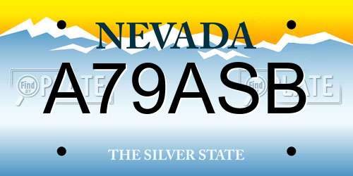 A79ASB Nevada License Plate