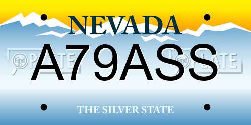 A79ASS Nevada License Plate