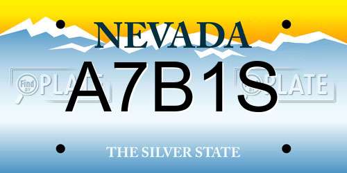 A7B1S Nevada License Plate