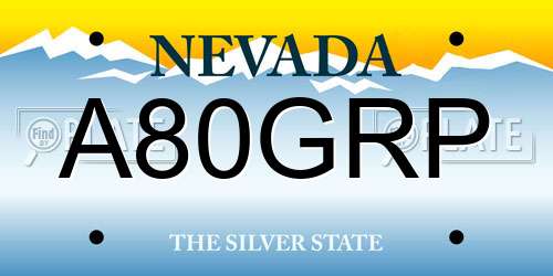 A80GRP Nevada License Plate