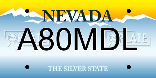 A80MDL Nevada License Plate