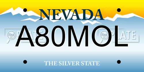 A80MOL Nevada License Plate