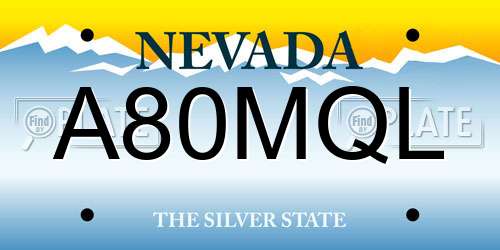 A80MQL Nevada License Plate