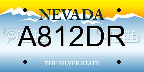 A812DR Nevada License Plate
