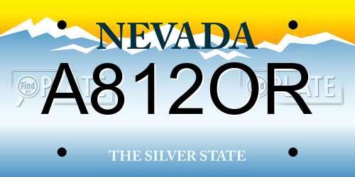 A812OR Nevada License Plate
