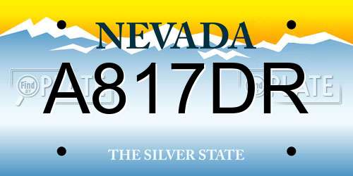 A817DR Nevada License Plate