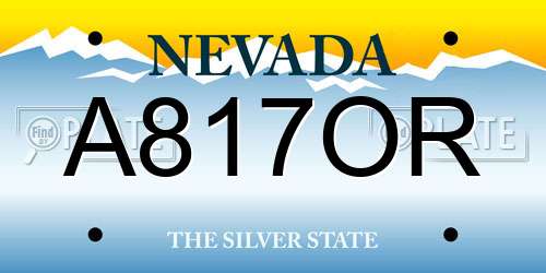 A817OR Nevada License Plate