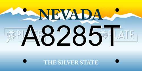 A8285T Nevada License Plate
