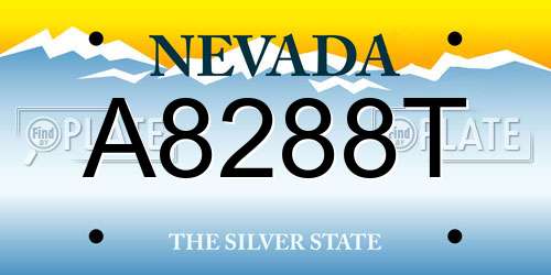 A8288T Nevada License Plate