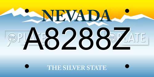 A8288Z Nevada License Plate