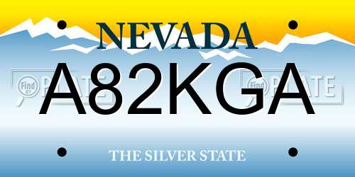 A82KGA Nevada License Plate